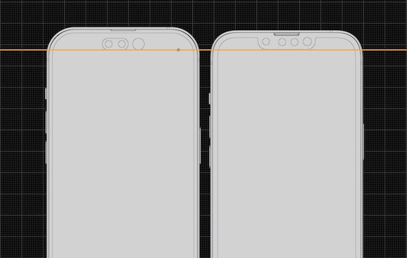 iPhone14 Proのディスプレイは縦に長い、CADデータで比較