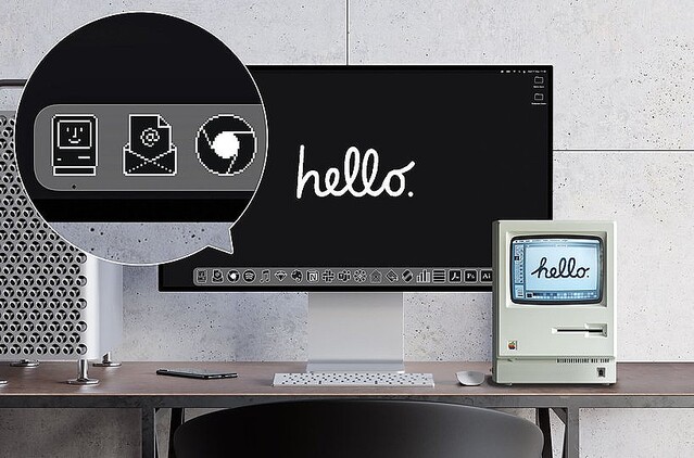 macOSの壁紙やアイコンを懐かしの1984年 Macintosh風にするセット