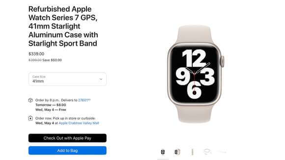 米オンラインストアでApple Watch Series 7の整備済製品の販売が開始