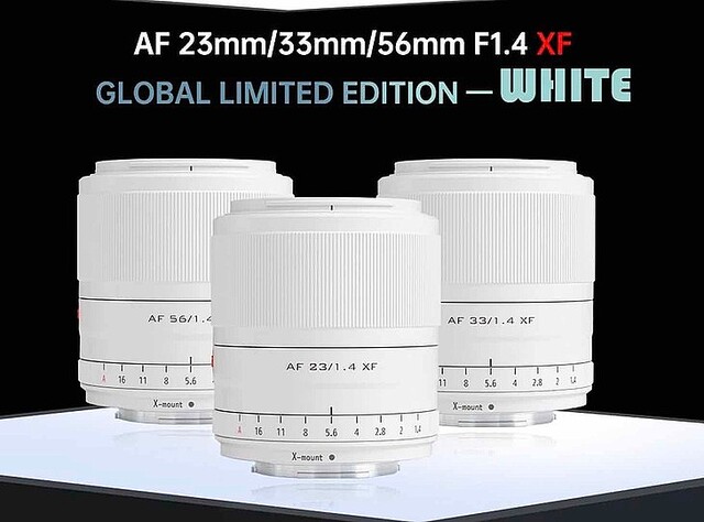 ViltroxのXマウント向け単焦点レンズ、純白のホワイトモデル登場