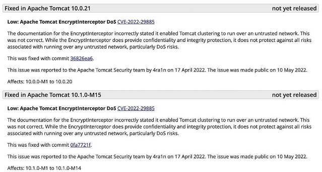 Apache TomcatのEncryptInterceptorのドキュメントに安全性を誤認させる記載誤り