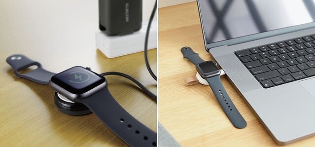 エレコム、高耐久のApple Watch磁気充電ケーブルと直挿し充電アダプター
