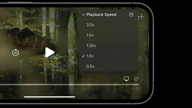 iOS 16の動画プレーヤーは倍速再生に対応するよ
