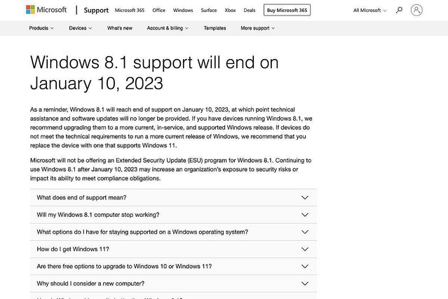 Windows 8.1に終了通知表示へ、サポート終了まで半年