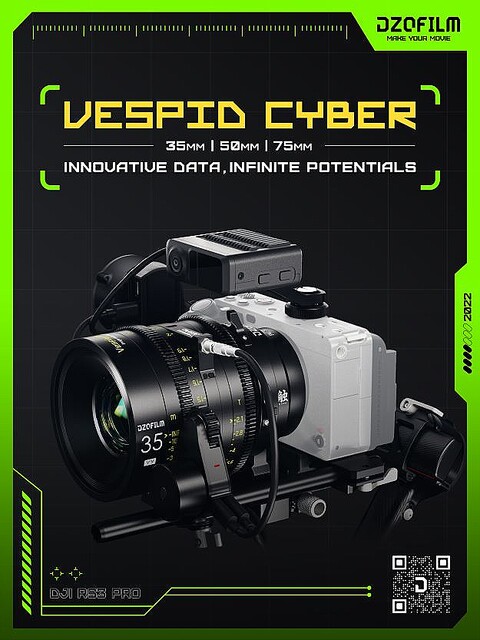DZOFILM、新フルフレームシネマプライム「Vespid Cyber Prime 35/50/75mm T2.1」発表