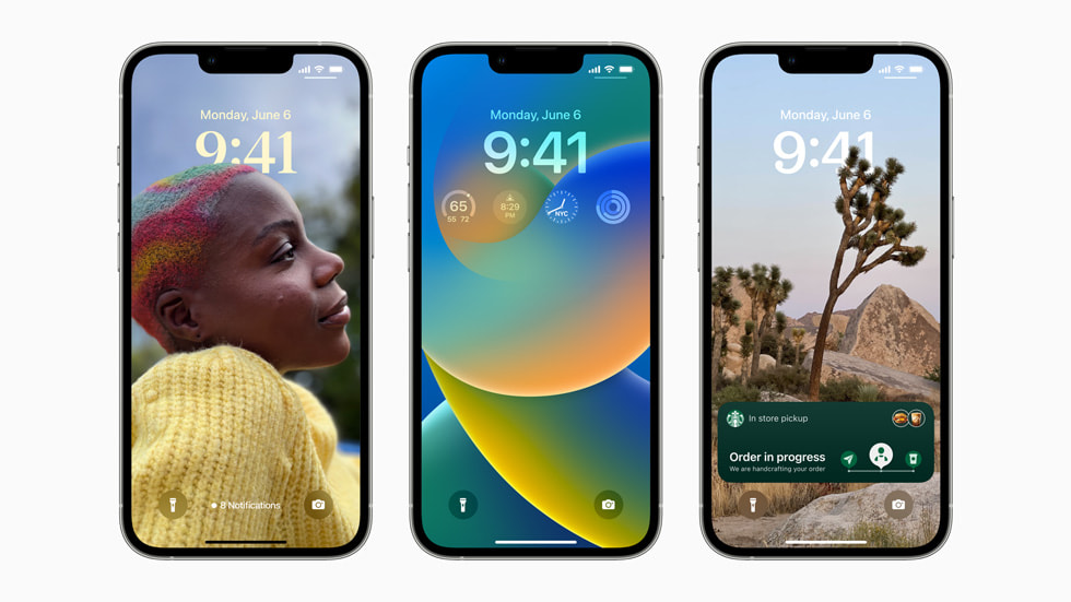 Apple、iOS 16で導入されるまったく新しいロック画面の体験と、共有とコミュニケーションのための新しい方法を発表