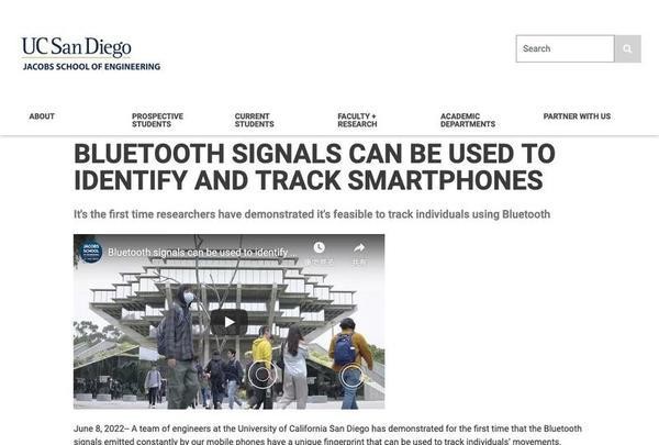 Bluetooth信号でスマートフォンユーザーのトラッキングが可能と実証