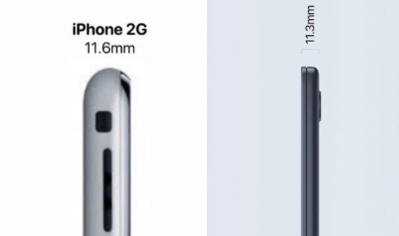 M2チップ搭載MacBook Airは初代iPhoneよりも薄い