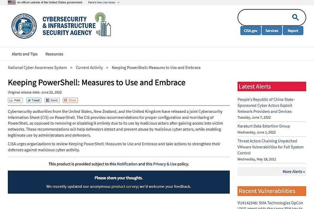 PowerShellの無効化は現実的ではない、設定すれば問題なし – 米国当局