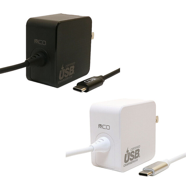 65W出力のType-Cケーブル一体型充電アダプタ、USB-IF取得