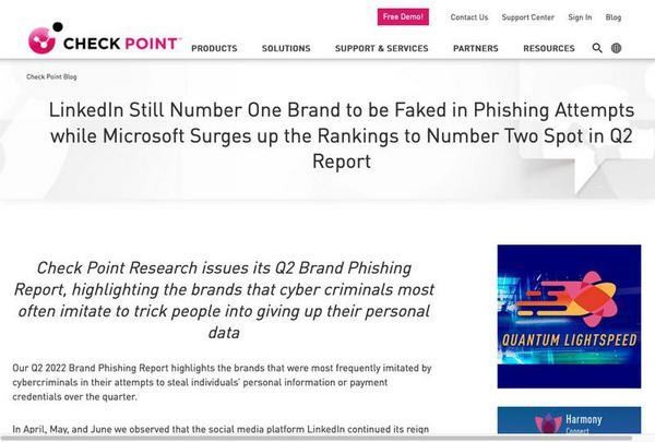 フィッシング詐欺に使われるブランド2位はMicrosoft、不動の1位は？