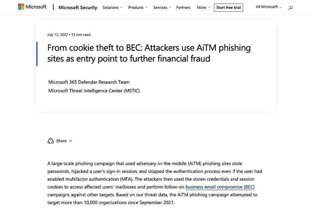 多要素認証を回避するサイバー攻撃、Microsoftが発見