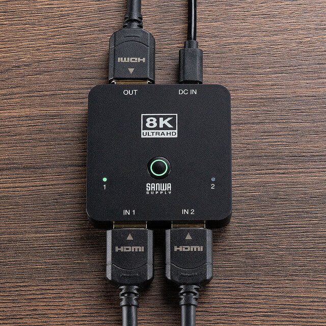 8K/HDR対応の2入力1出力HDMI切替器 – 直販5,480円