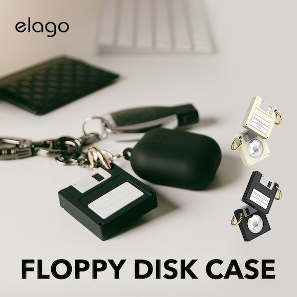 フロッピーディスク風デザインのAirTagケース、elagoが発売