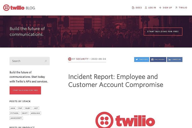 Twilioに不正アクセス、Authyユーザーが侵害受け影響大の可能性