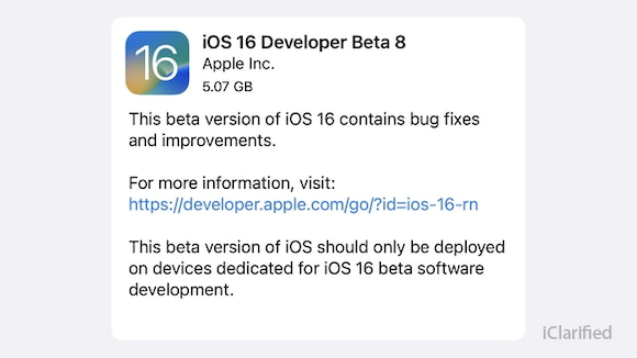 iOS16開発者向けベータ8がリリース、パブリックベータ6もまもなくリリース見込み