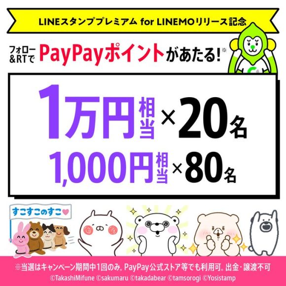 【誰でも応募可】LINEMOの1万円相当が当たるキャンペーン