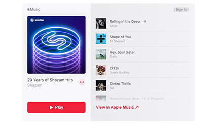 ミュージック認識の「Shazam」20周年、記念リストをApple Music限定で公開