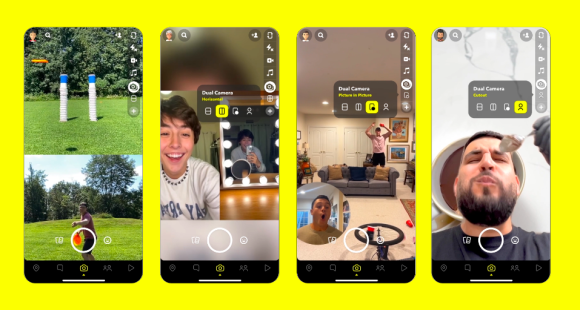Snapchat、iPhone向けに新機能「デュアルカメラ」を追加