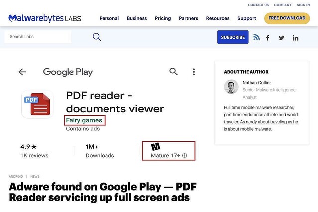Google Playにフルスクリーンで広告表示する「PDFリーダ」あり、注意を