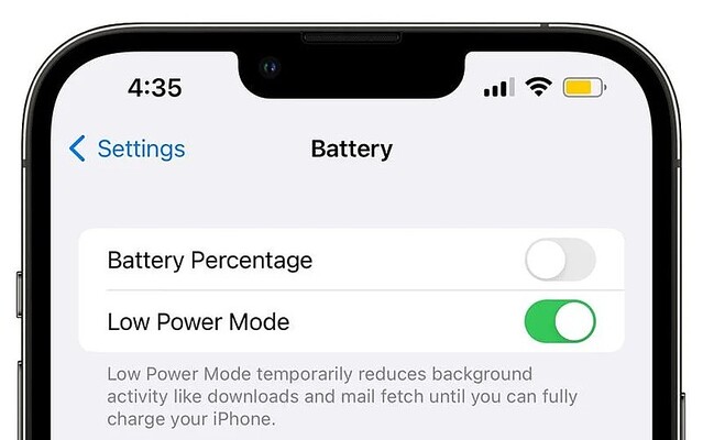 iOS16の最新ベータ、低電力モードでのバッテリー％強制表示が直ったよ
