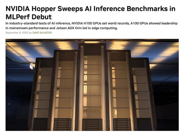 NVIDIA HopperがMLPerfベンチマークで新記録を樹立、従来GPUの4.5倍高速