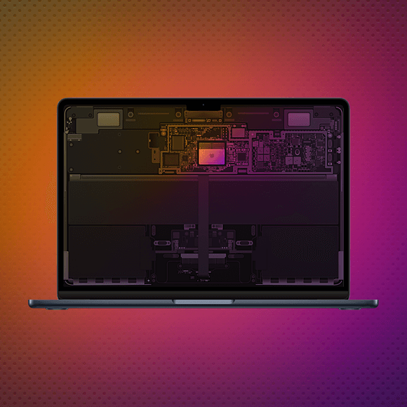 M2 MacBook Airの中身が見える回路図テーマの壁紙が公開