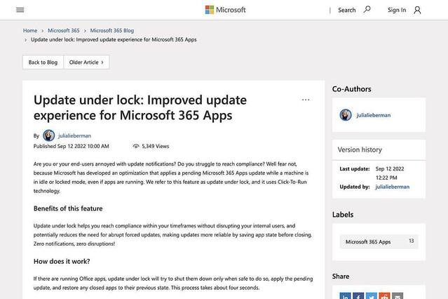 Microsoft 365アプリ、作業を中断せずに更新を適用できる仕組み導入 – Microsoft