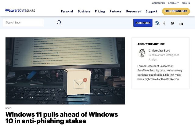 Windows 11のフィッシング対策はWindows 10を上回っている