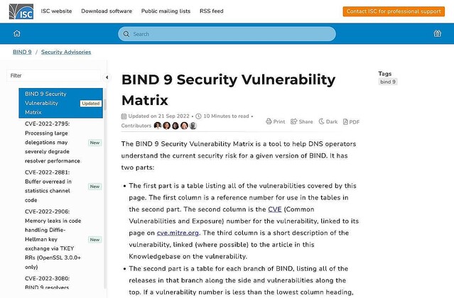 BINDに重要な脆弱性、アップデートを