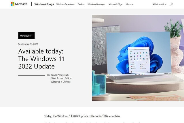 「Windows 11 2022 Update」登場、Windows 11初のメジャーアップデート