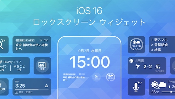 Yahoo! JAPANの各アプリがiOS16のロック画面用ウィジェットに対応開始
