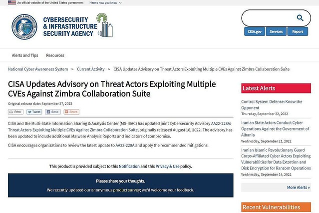 Zimbra Collaboration Suiteへのサイバー攻撃続く、再度確認と更新を