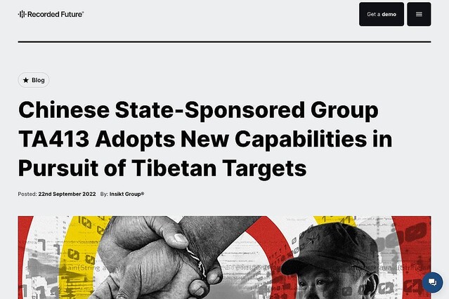 中国支援のグループ、チベット人コミュニティにサイバー攻撃展開