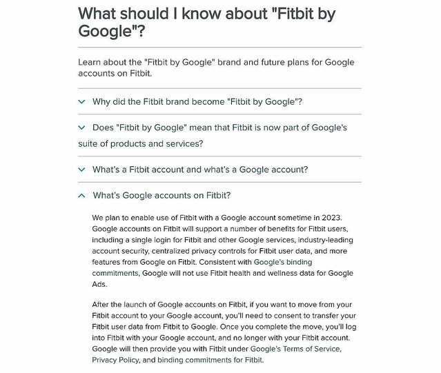 Googleが買収したFitbit、2023年以降は利用するために新しいGoogleアカウントが必要に