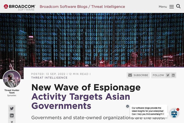 アジアの政府および組織、サイバースパイ活動の標的に – 要注意