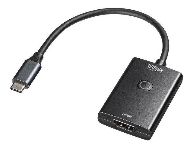 PCの映像出力をスイッチでオン／オフ、Type-C – HDMI変換アダプタ