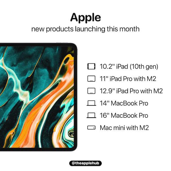 iPad 10やM2搭載iPad Proが25日〜26日にプレスリリースで発表？