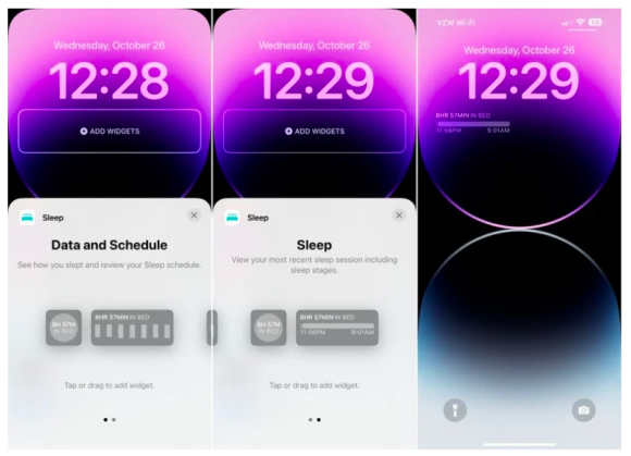 iOS16.2開発者向けベータ1で、ロック画面に「睡眠」ウィジェットが追加