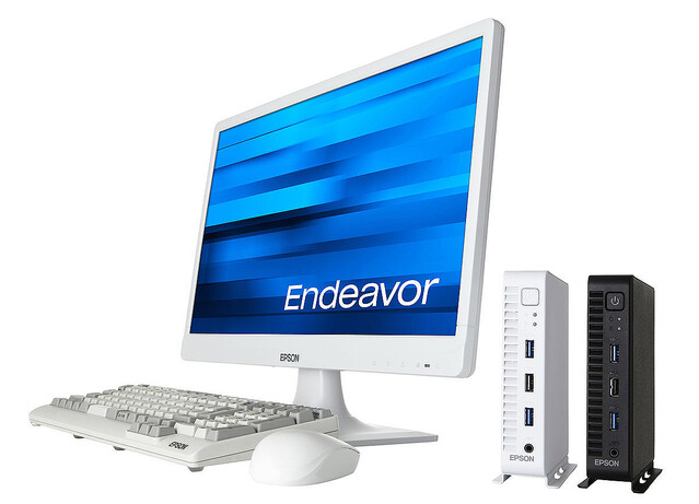 エプソン、再生プラ65％以上のマイクロサイズPC「Endeavor ST55E」