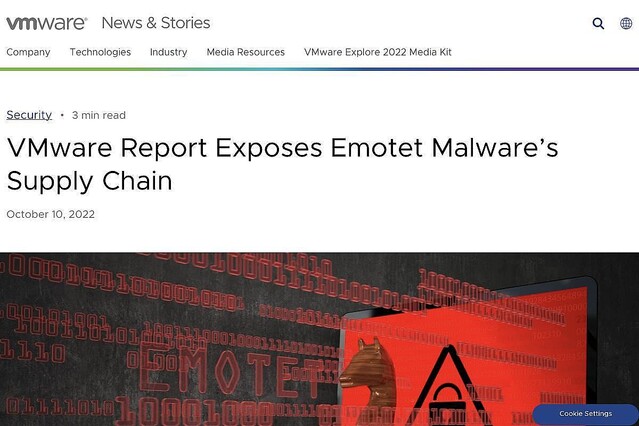 マルウェア「Emotet」のサプライチェーンを分析、VMwareがレポート公開