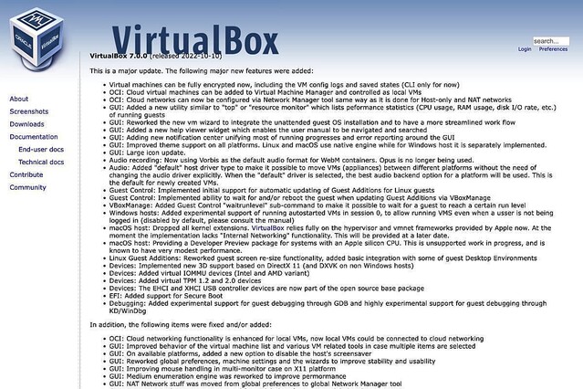 VirtualBox 7.0リリース、仮想マシンの完全な暗号化をサポート