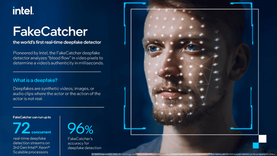 Intelが映像内の「血流」を用いるリアルタイムディープフェイク検出器「FakeCatcher」を発表、検出精度は96％