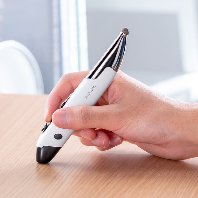 使い慣れたペンのように握って使う！ペン型マウス、新色ホワイト