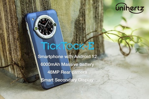 Unihertz、背面ディスプレイや6000mAhバッテリーなどを搭載した4Gスマホ「TickTock-E」を日本のAmazonで販売開始！価格は3万1499円