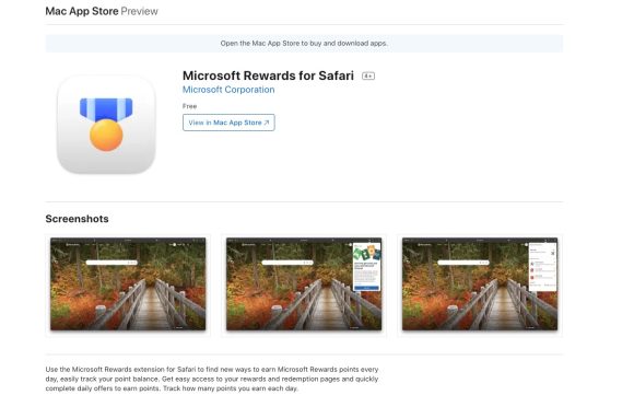 「Microsoft Rewards for Safari」がリリース