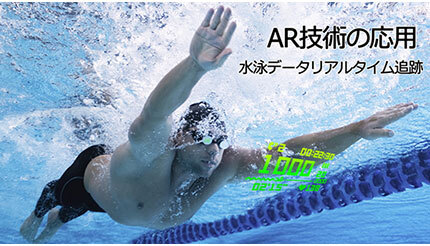 ARで泳ぎながらタイムやストローク数を確認、トレーニングに適したスマートゴーグル