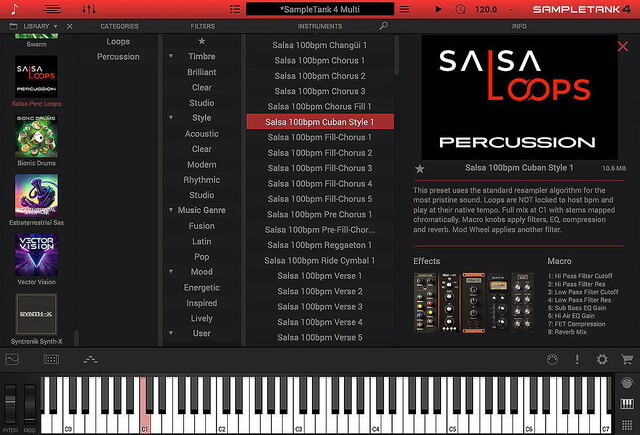 伊IK Multimedia、SampleTank 4用の音源「Salsa Percussion Loops」を発売