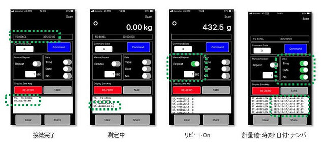 A&D、スマホで数秒ごとの受信も可能な計量機器専用アプリ