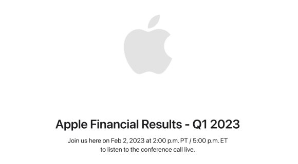 Apple、2月3日に2023年第1四半期の業績を発表